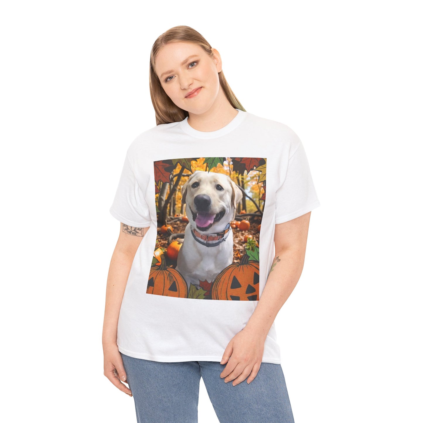 Fall Pet Lover Tee - Cute Dog & Pumpkin Design, Fall Shirt, Dog Lover Gift, Autumn Apparel, Halloween T-Shirt
