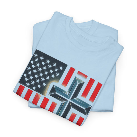 Patriotic Cross T-Shirt — "One Nation Under God" American Flag Tee