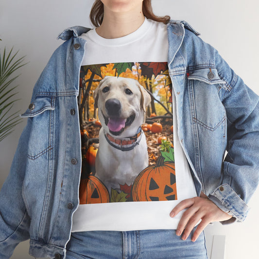 Fall Pet Lover Tee - Cute Dog & Pumpkin Design, Fall Shirt, Dog Lover Gift, Autumn Apparel, Halloween T-Shirt