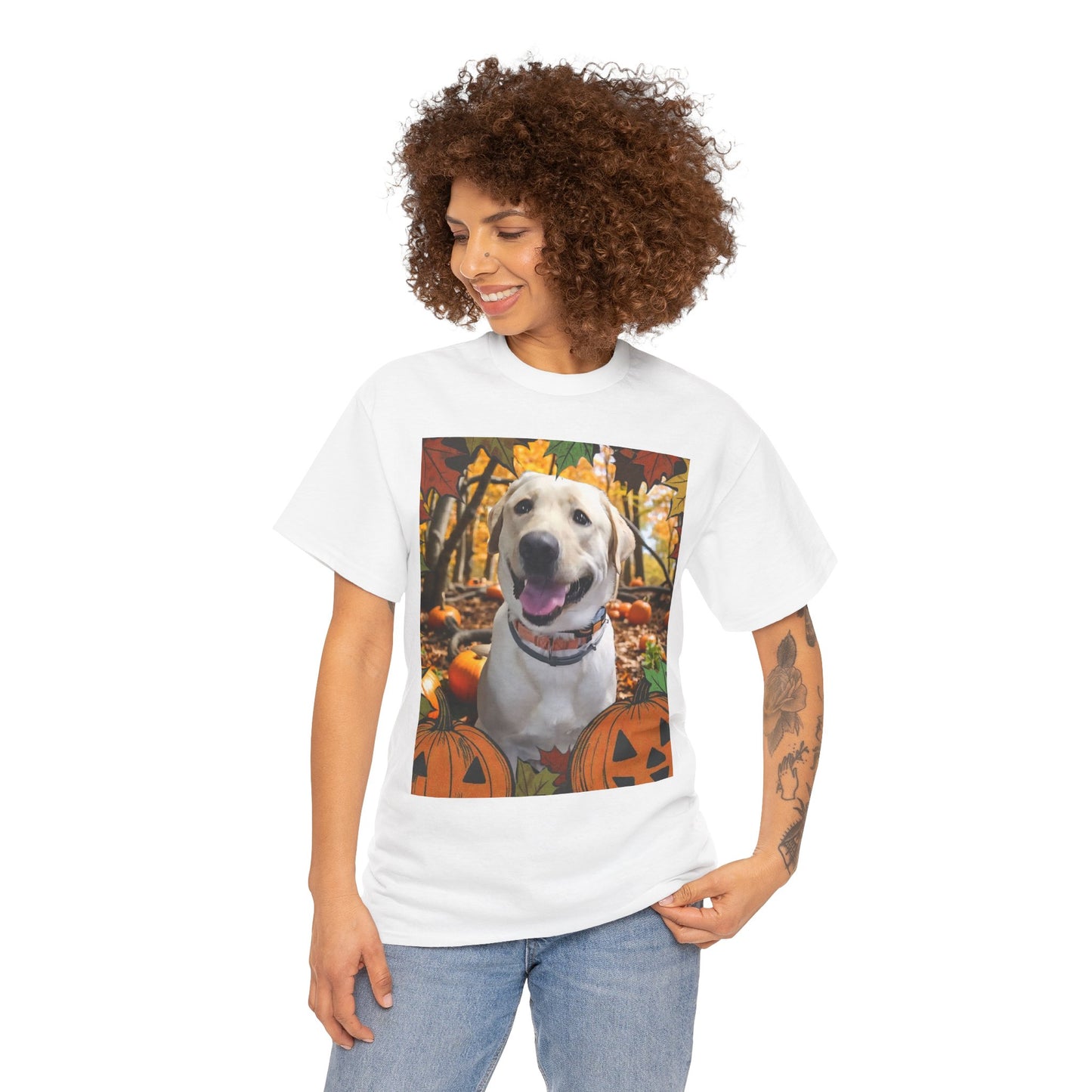 Fall Pet Lover Tee - Cute Dog & Pumpkin Design, Fall Shirt, Dog Lover Gift, Autumn Apparel, Halloween T-Shirt
