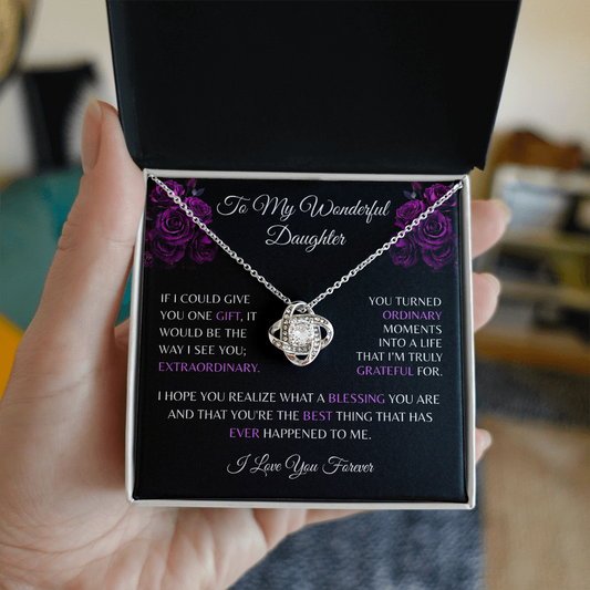To My Wonderful Daughter - Love Knot Necklace