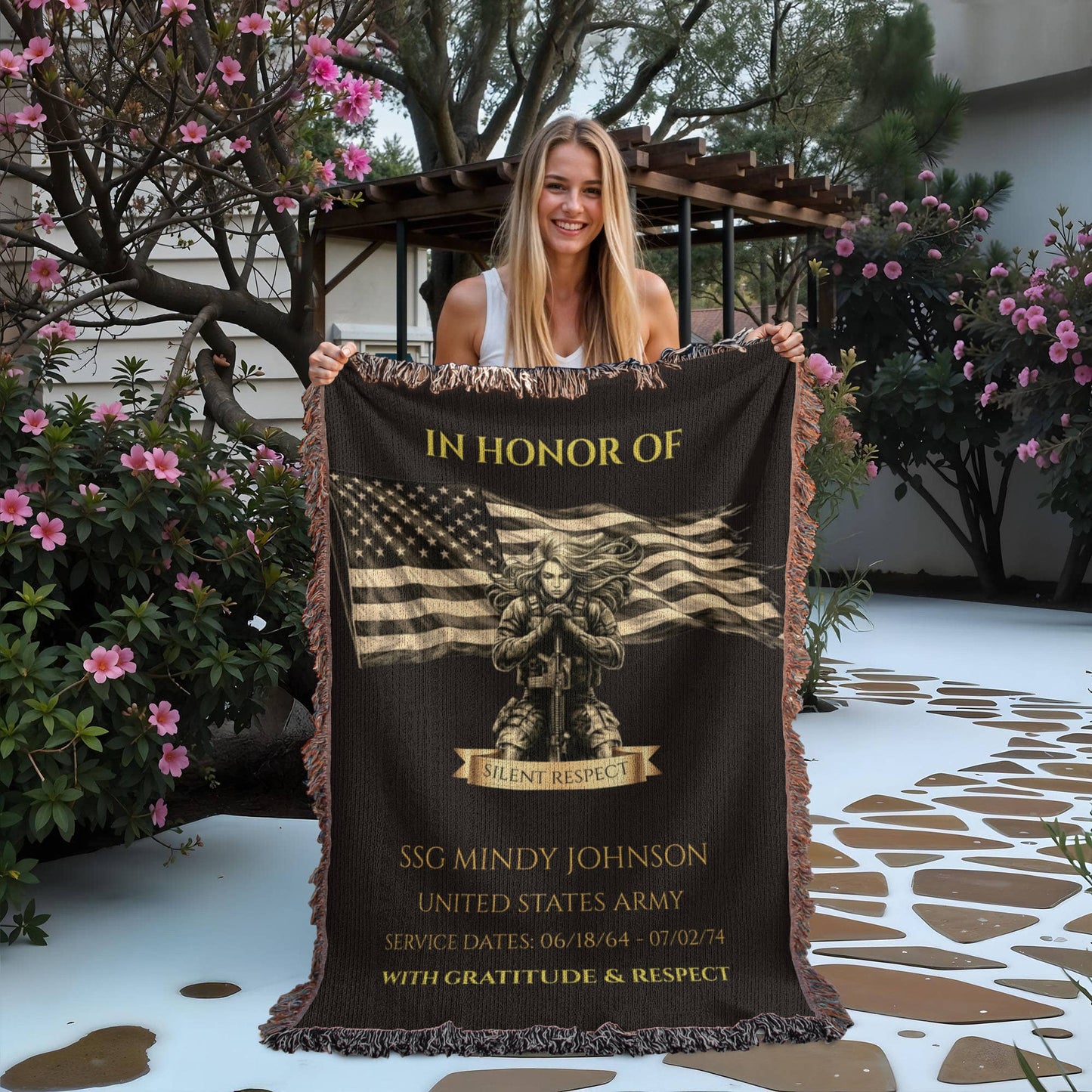 Personalized Veteran Wall Display Blanket – A Daily Tribute of Honor for a Living Service Member