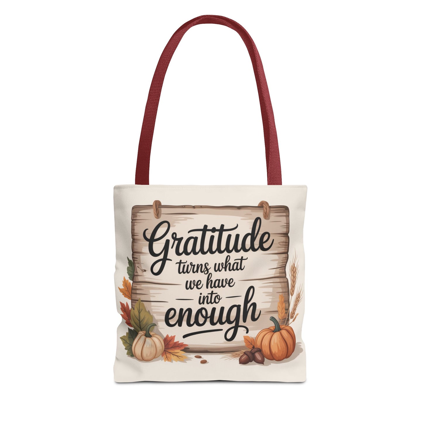 Gratitude Fall Tote Bag, Perfect for Thanksgiving, Eco-Friendly Shopping, Autumn Decor, Gift for Her