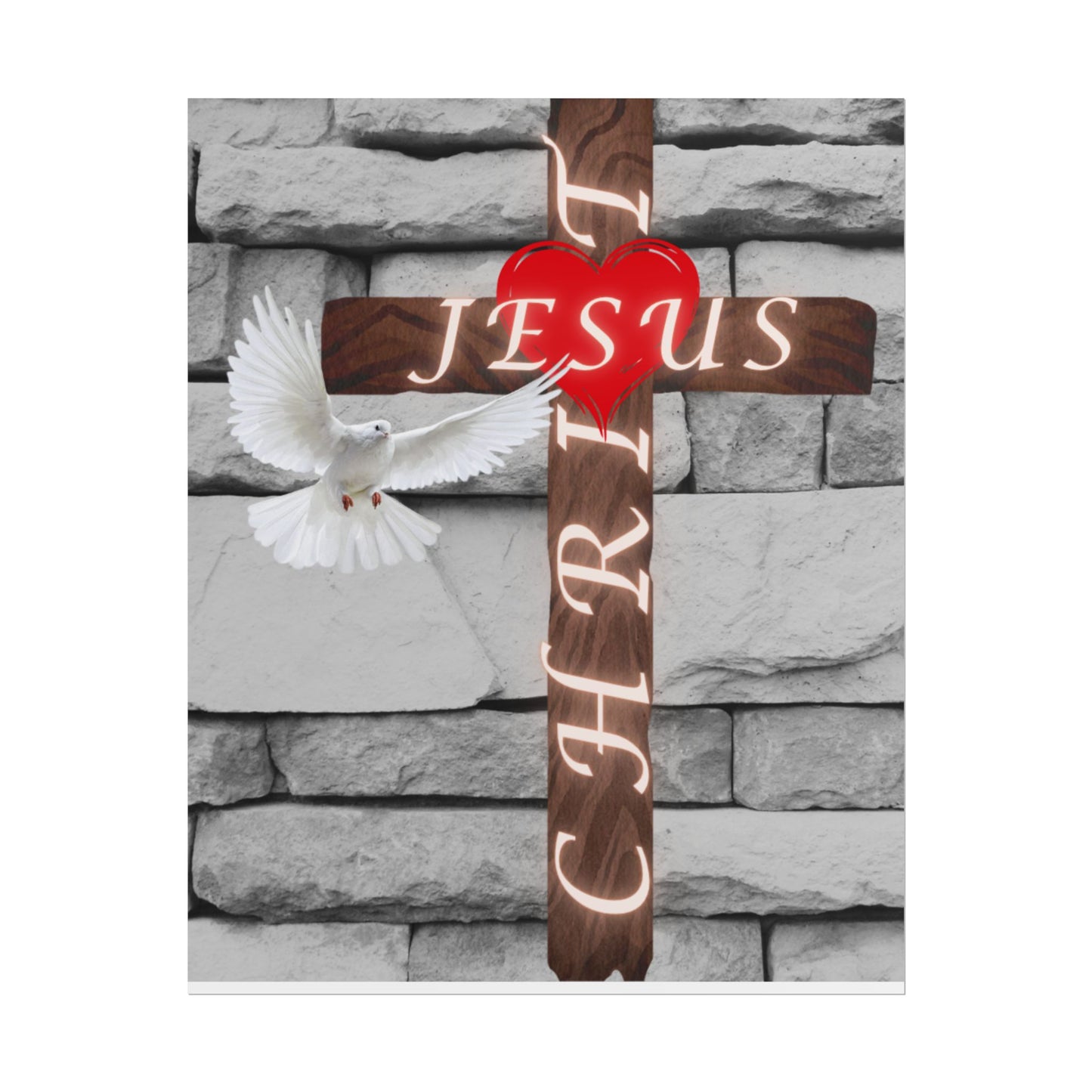 Poster Art with Cross and Holy Spirit