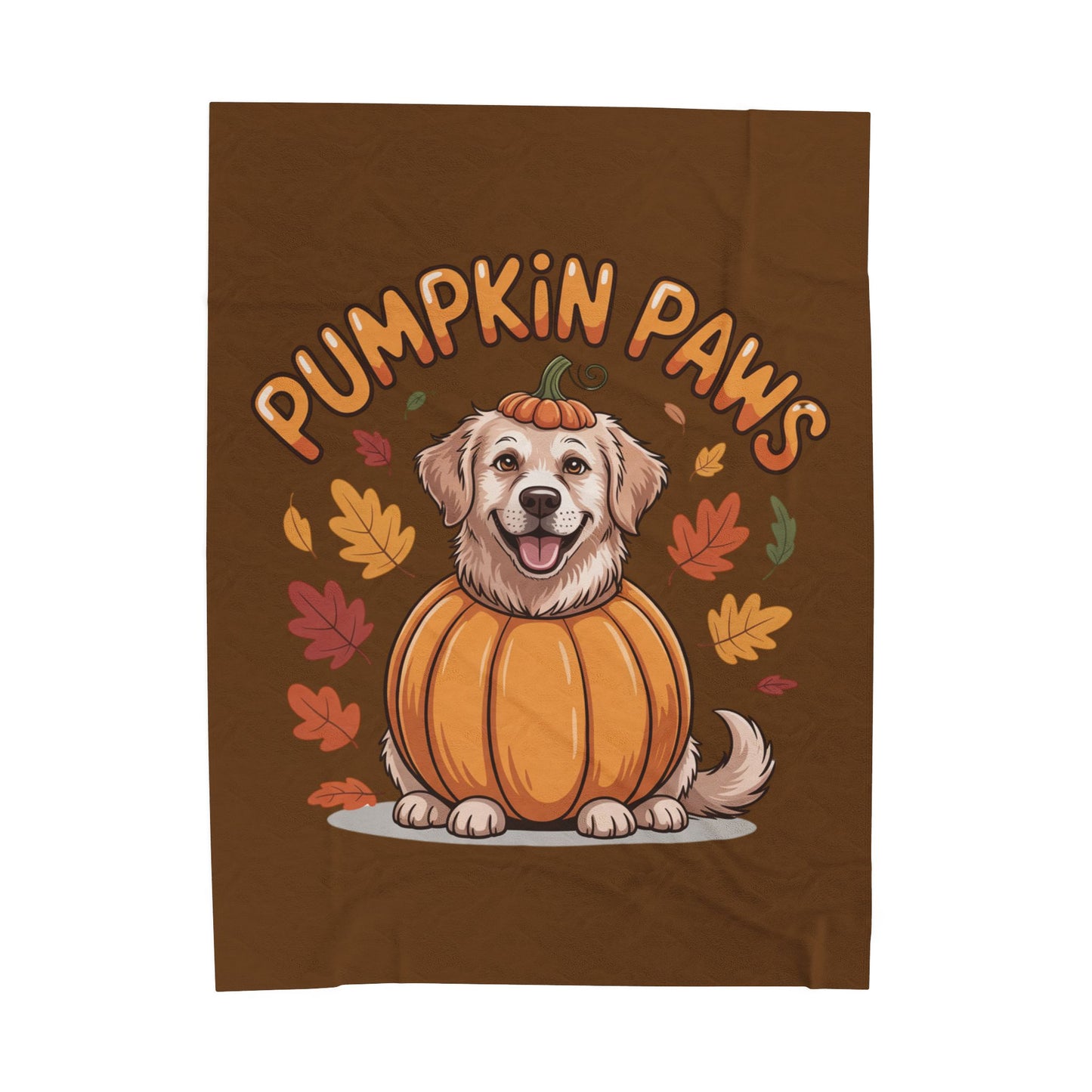 Pumpkin Paws Velveteen Blanket
