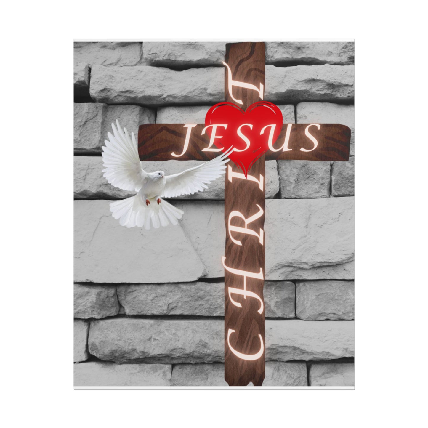 Poster Art with Cross and Holy Spirit