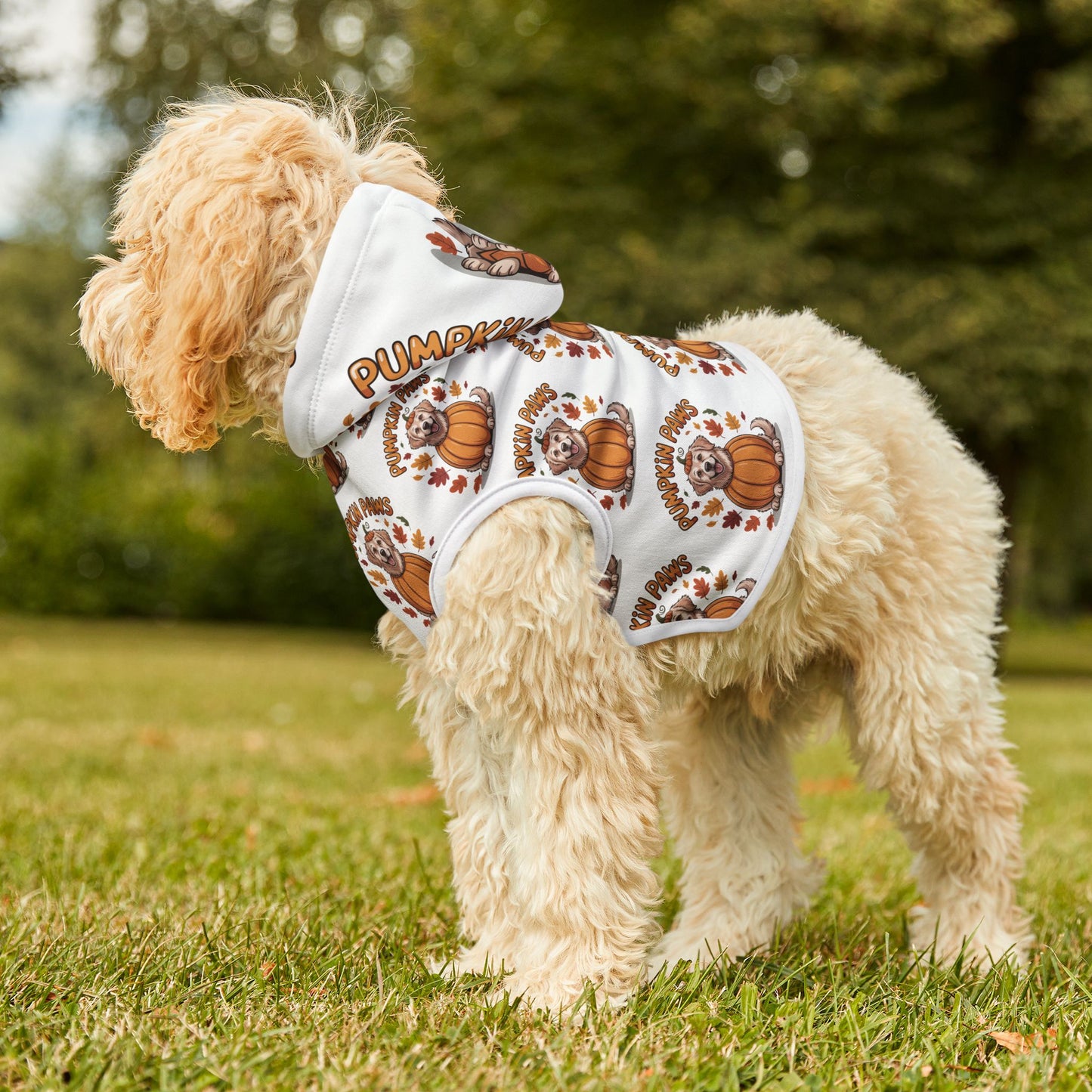Cozy Autumn Pet Hoodie with Pumpkin Design | Cute Dog Winter Wear, Pet Costume, Halloween Outfits, Fall Fashion for Pets