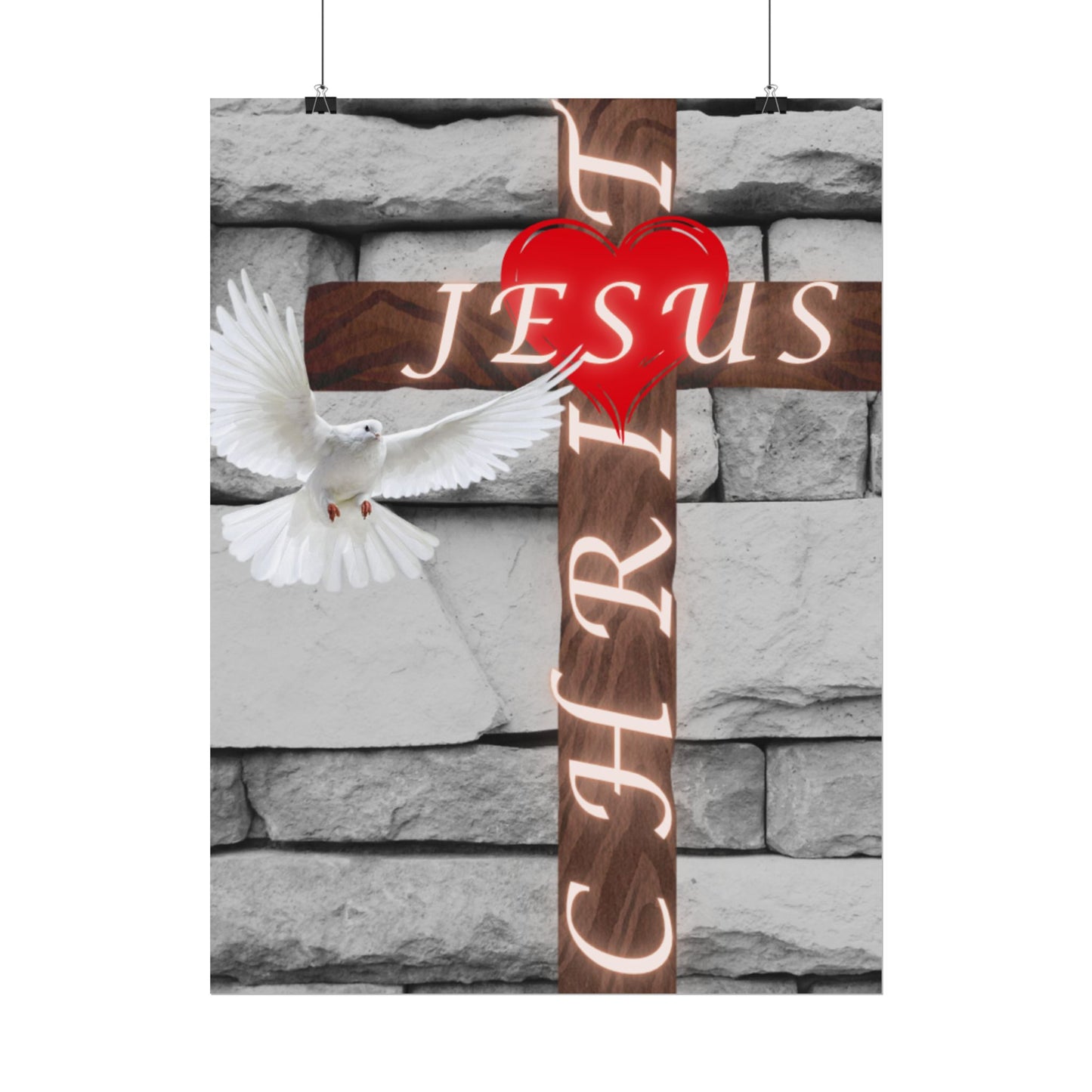 Poster Art with Cross and Holy Spirit