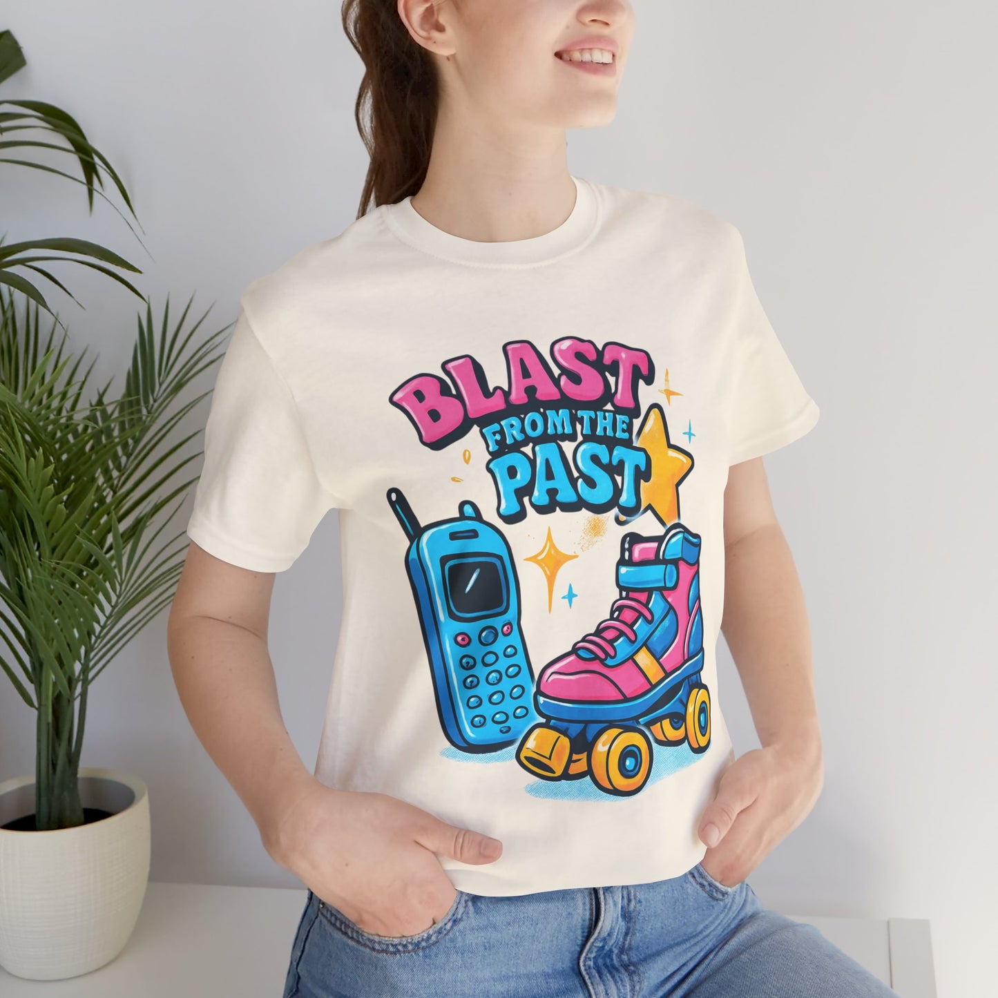 Retro Tee - Roller Skates & Cordless Phones Design