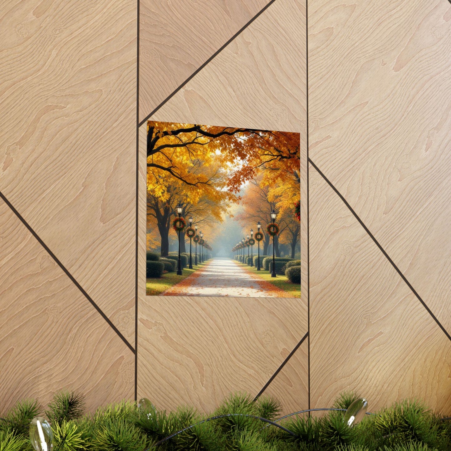 Autumn Pathway Wall Art, Matte Vertical Posters, Fall Decor, Seasonal Artwork, Cozy Home Vibes, Perfect for Thanksgiving
