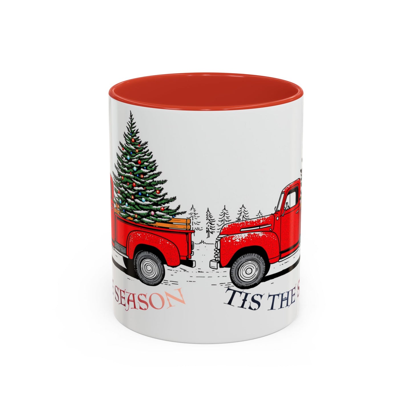 Holiday Accent Coffee Mug - 'Tis the Season Red Truck Design