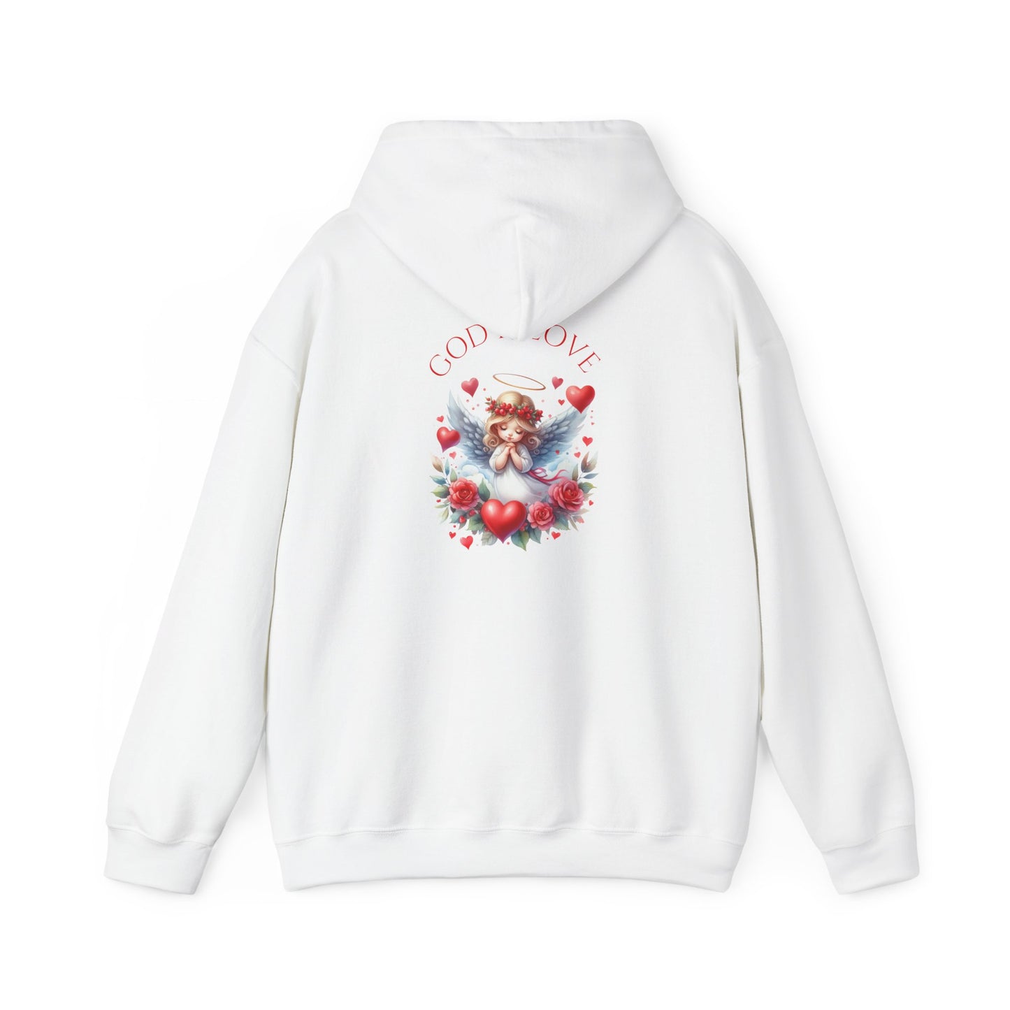 Angel Heart Hoodie — 'God Is Love' Vintage Cherub Hoodie, Romantic Valentine Pullover