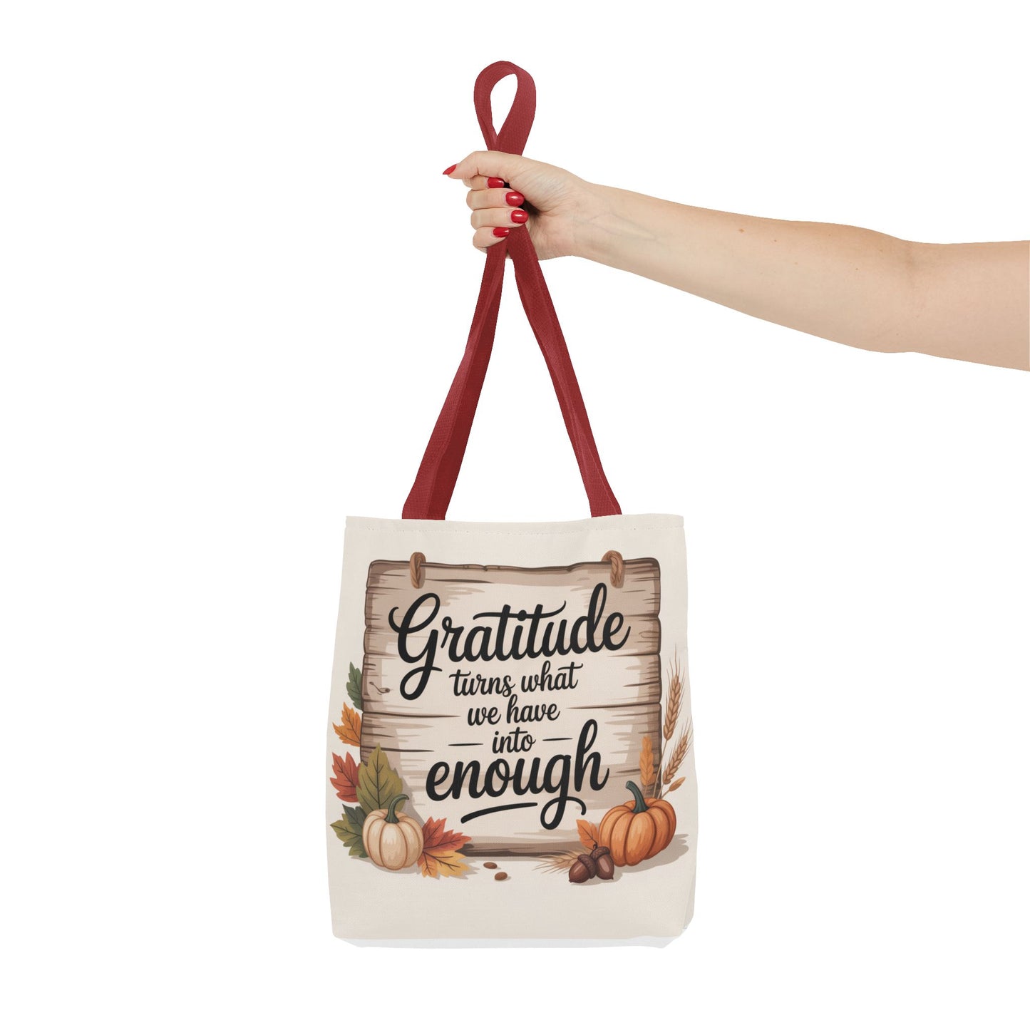 Gratitude Fall Tote Bag, Perfect for Thanksgiving, Eco-Friendly Shopping, Autumn Decor, Gift for Her