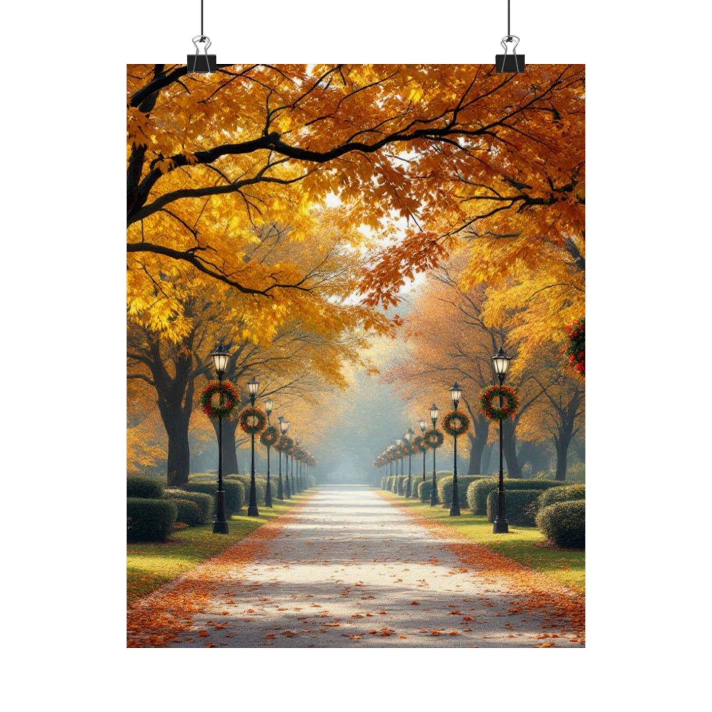 Autumn Pathway Wall Art, Matte Vertical Posters, Fall Decor, Seasonal Artwork, Cozy Home Vibes, Perfect for Thanksgiving
