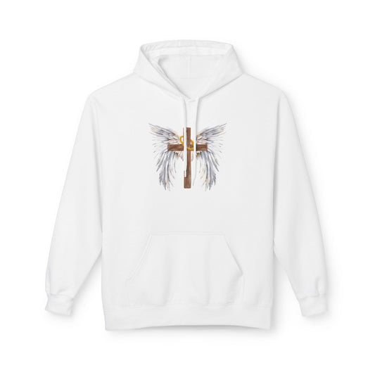 Christian Faith Hoodie — Angel Wings, Halo & Cross Pullover