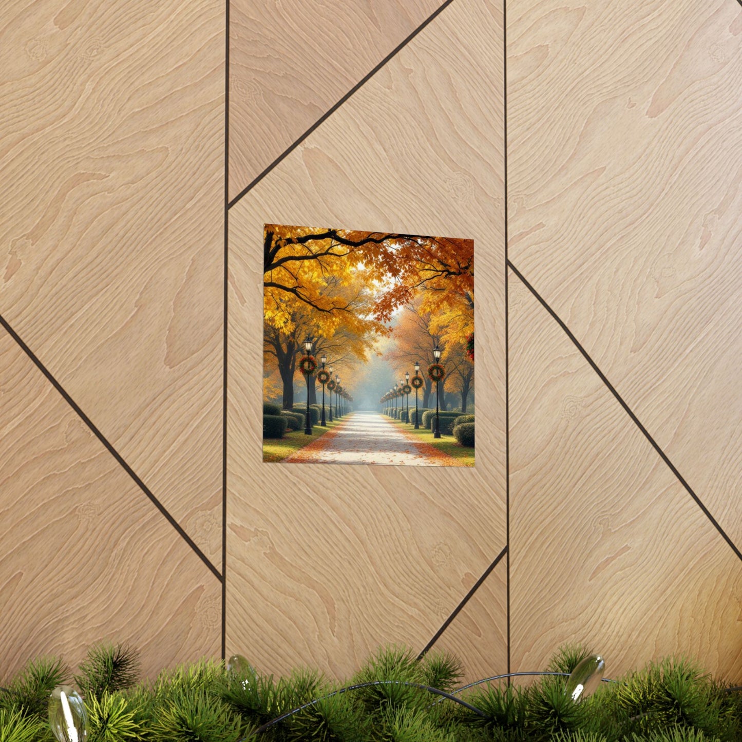 Autumn Pathway Wall Art, Matte Vertical Posters, Fall Decor, Seasonal Artwork, Cozy Home Vibes, Perfect for Thanksgiving