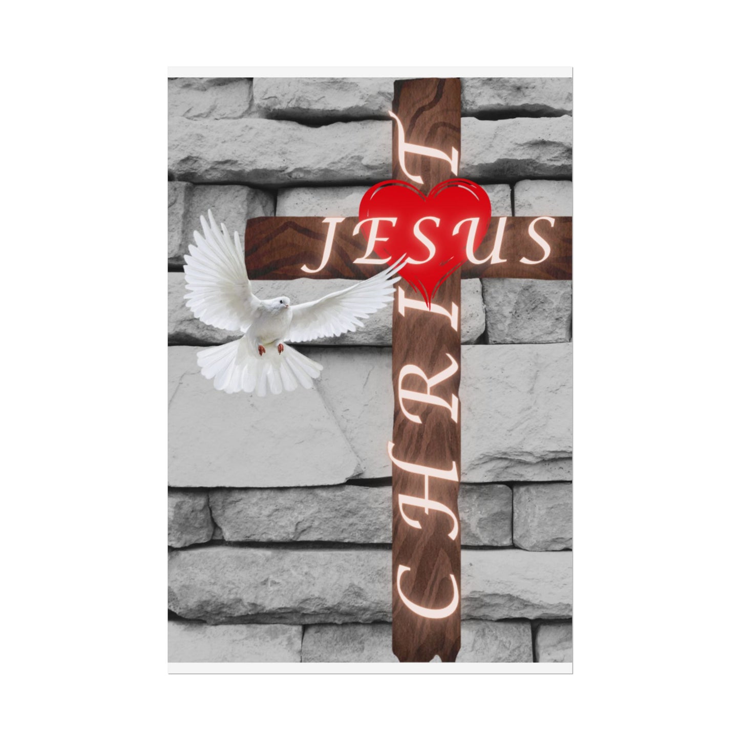 Poster Art with Cross and Holy Spirit