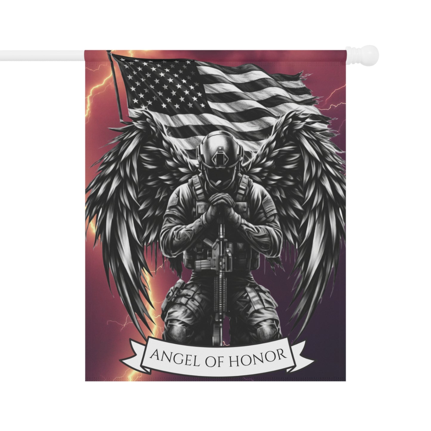 Angel of Honor Soldier Garden Flag | Military Memorial House Banner