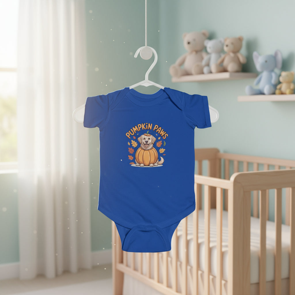 Pumpkin Paws Infant Bodysuit, Cute Baby Halloween Outfit, Autumn Cat Bodysuit, Fall Baby Clothes, Adorable Baby Gift