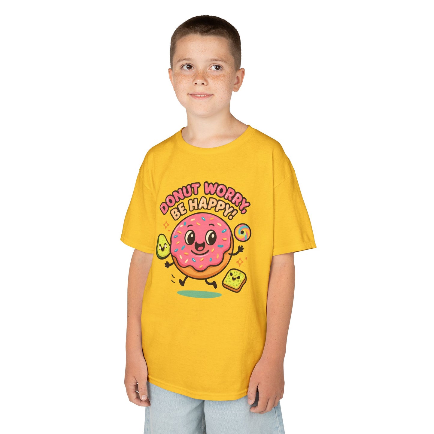 Kids' Donut Graphic Tee, Cute Kids Shirt, Fun Party Tee, Birthday Gift for Kids, Cartoon T-Shirt, Children's Apparel