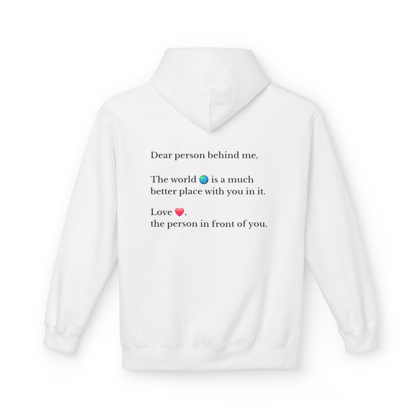 "You Are Enough" Inspirational Hoodie with Pointing Design (Back Message: Encouraging Note)