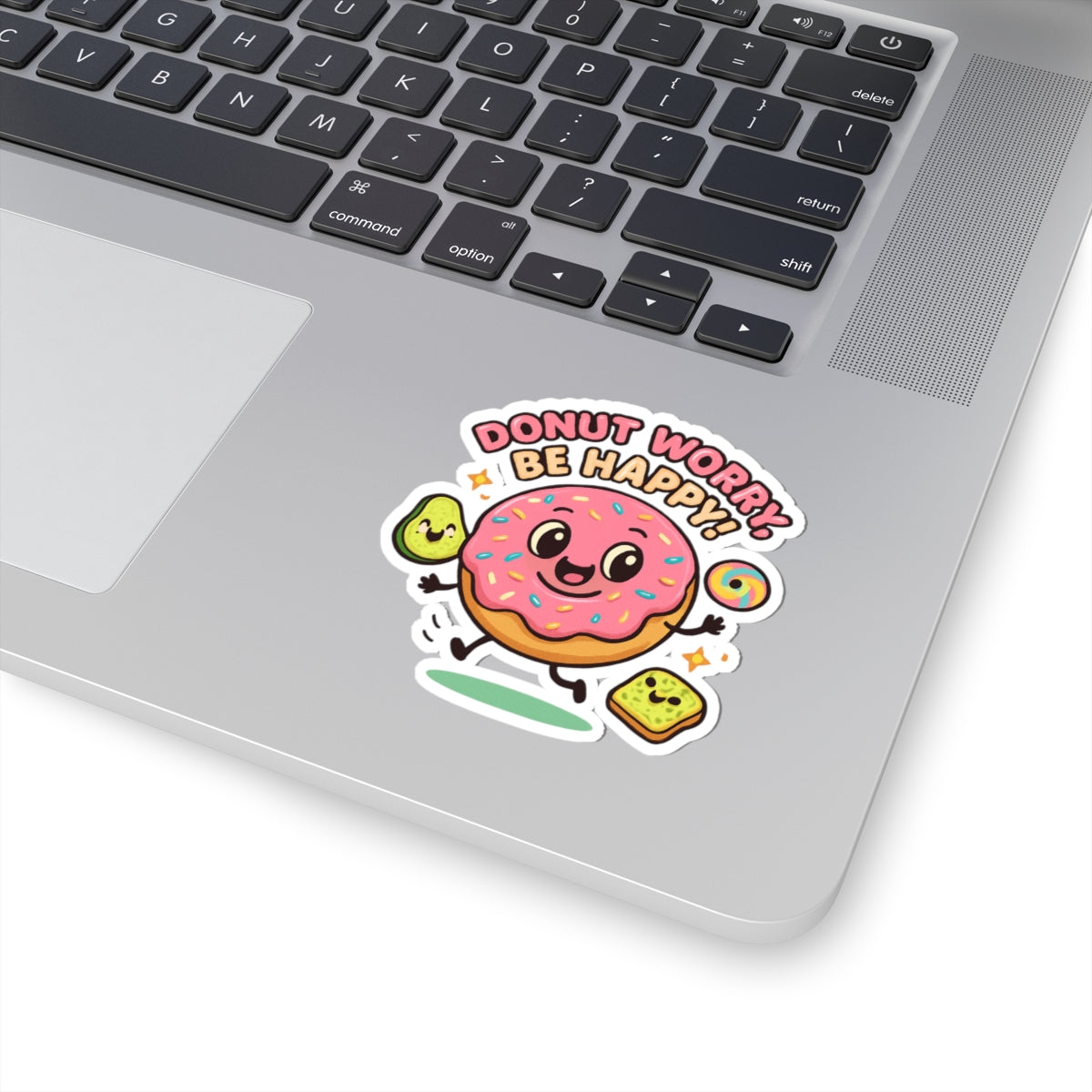 Donut Worry Stickers - Cute and Playful Kiss-Cut Decals for Laptops, Water Bottles, and Journals