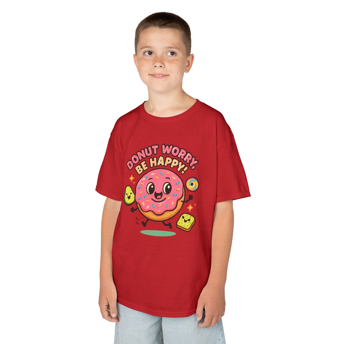 Kids' Donut Graphic Tee, Cute Kids Shirt, Fun Party Tee, Birthday Gift for Kids, Cartoon T-Shirt, Children's Apparel