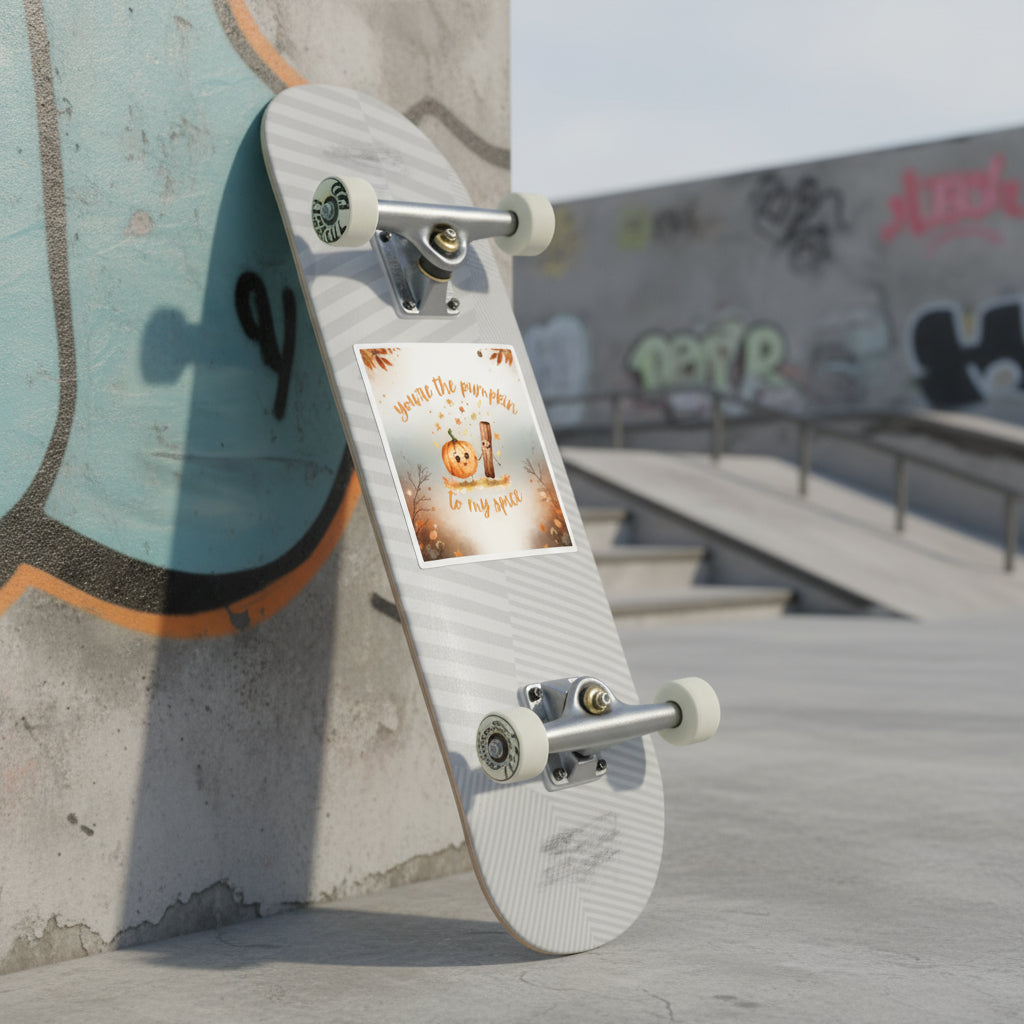 Fall-Themed Square Stickers, Cute Pumpkin and Cinnamon Stick Design – Perfect for Autumn Decor, Scrapbooking, Gifts, and Laptop Accessories