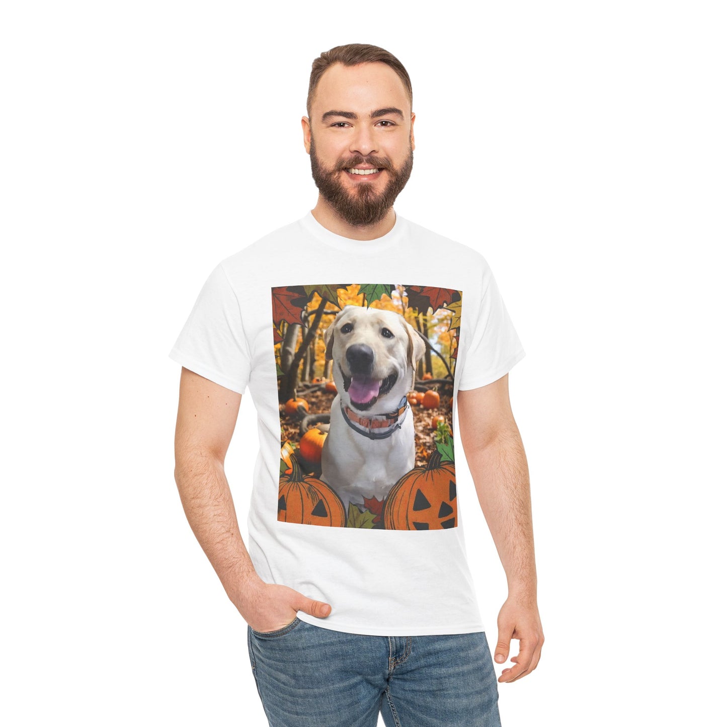Fall Pet Lover Tee - Cute Dog & Pumpkin Design, Fall Shirt, Dog Lover Gift, Autumn Apparel, Halloween T-Shirt