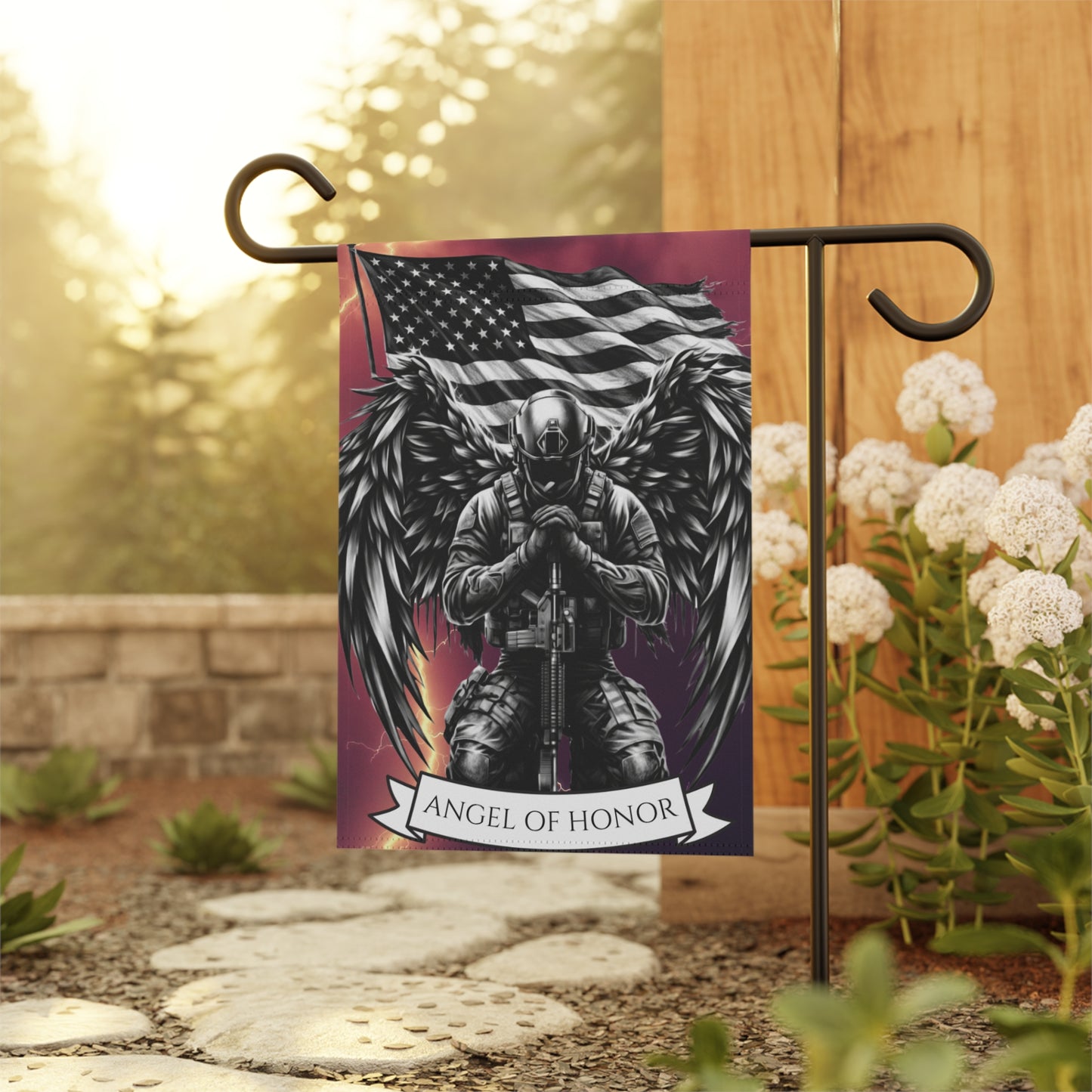 Angel of Honor Soldier Garden Flag | Military Memorial House Banner