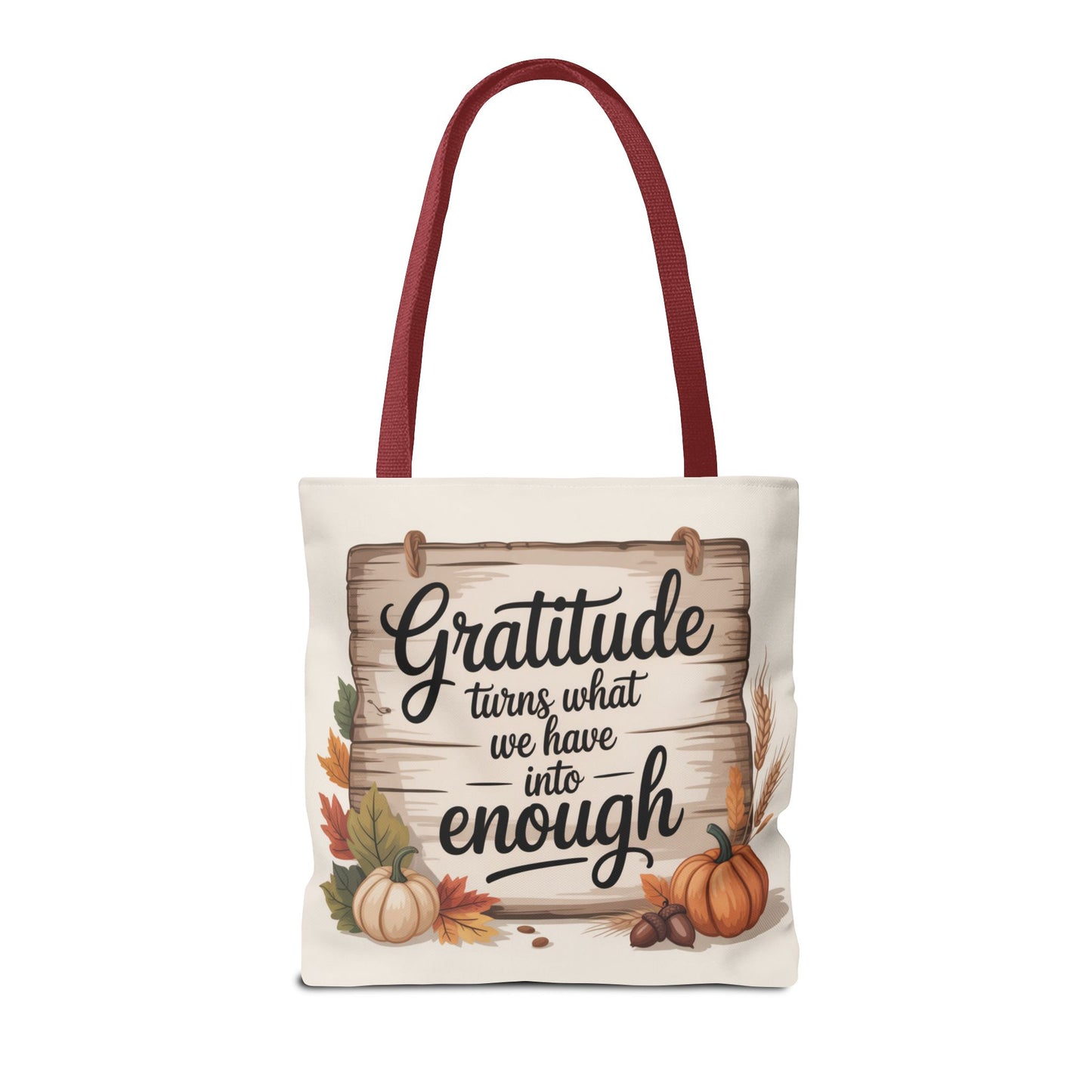 Gratitude Fall Tote Bag, Perfect for Thanksgiving, Eco-Friendly Shopping, Autumn Decor, Gift for Her