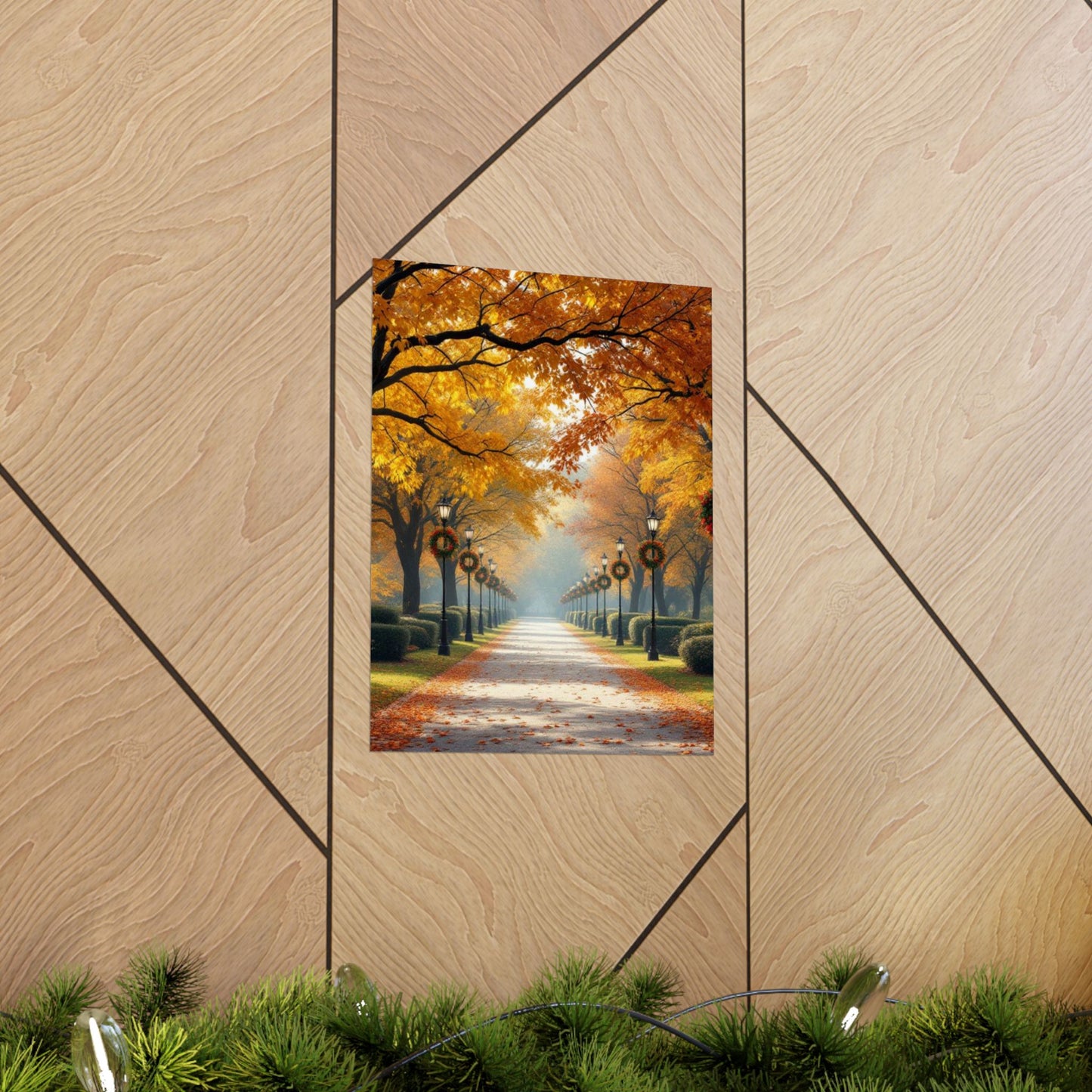 Autumn Pathway Wall Art, Matte Vertical Posters, Fall Decor, Seasonal Artwork, Cozy Home Vibes, Perfect for Thanksgiving