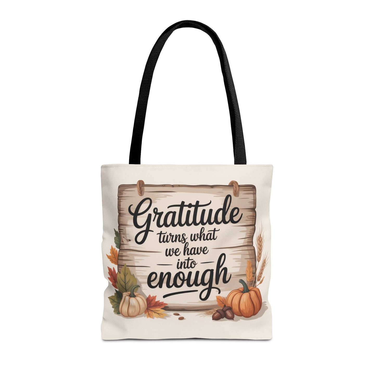 Gratitude Fall Tote Bag, Perfect for Thanksgiving, Eco-Friendly Shopping, Autumn Decor, Gift for Her