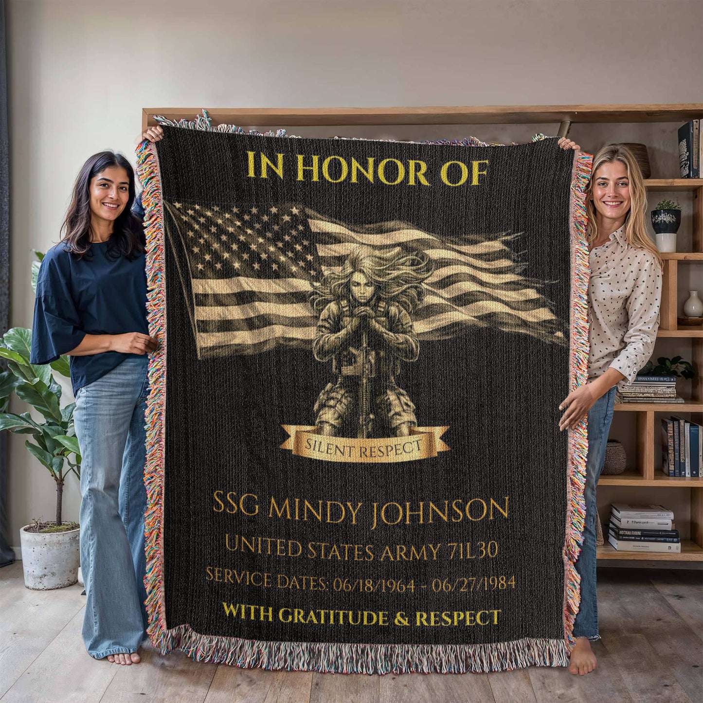 Personalized Veteran Wall Display Blanket – A Daily Tribute of Honor for a Living Service Member