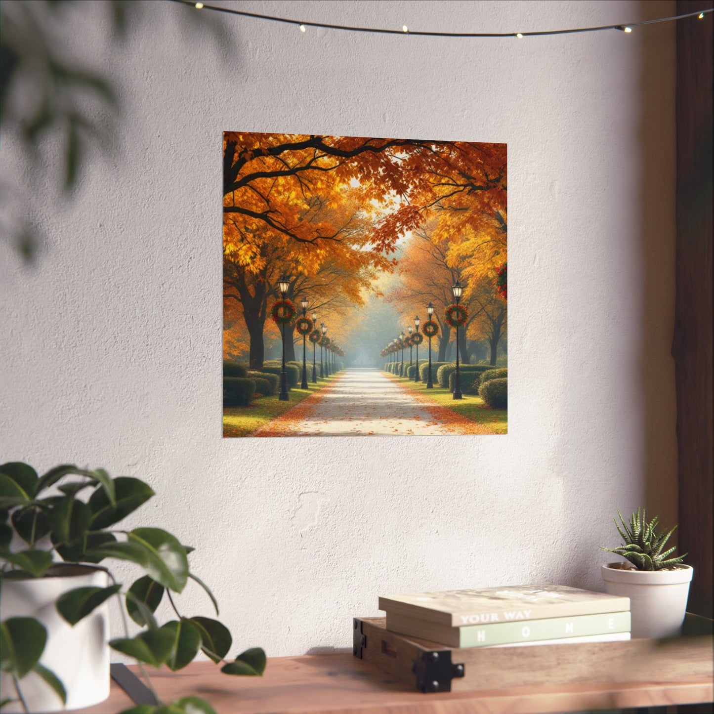 Autumn Pathway Wall Art, Matte Vertical Posters, Fall Decor, Seasonal Artwork, Cozy Home Vibes, Perfect for Thanksgiving