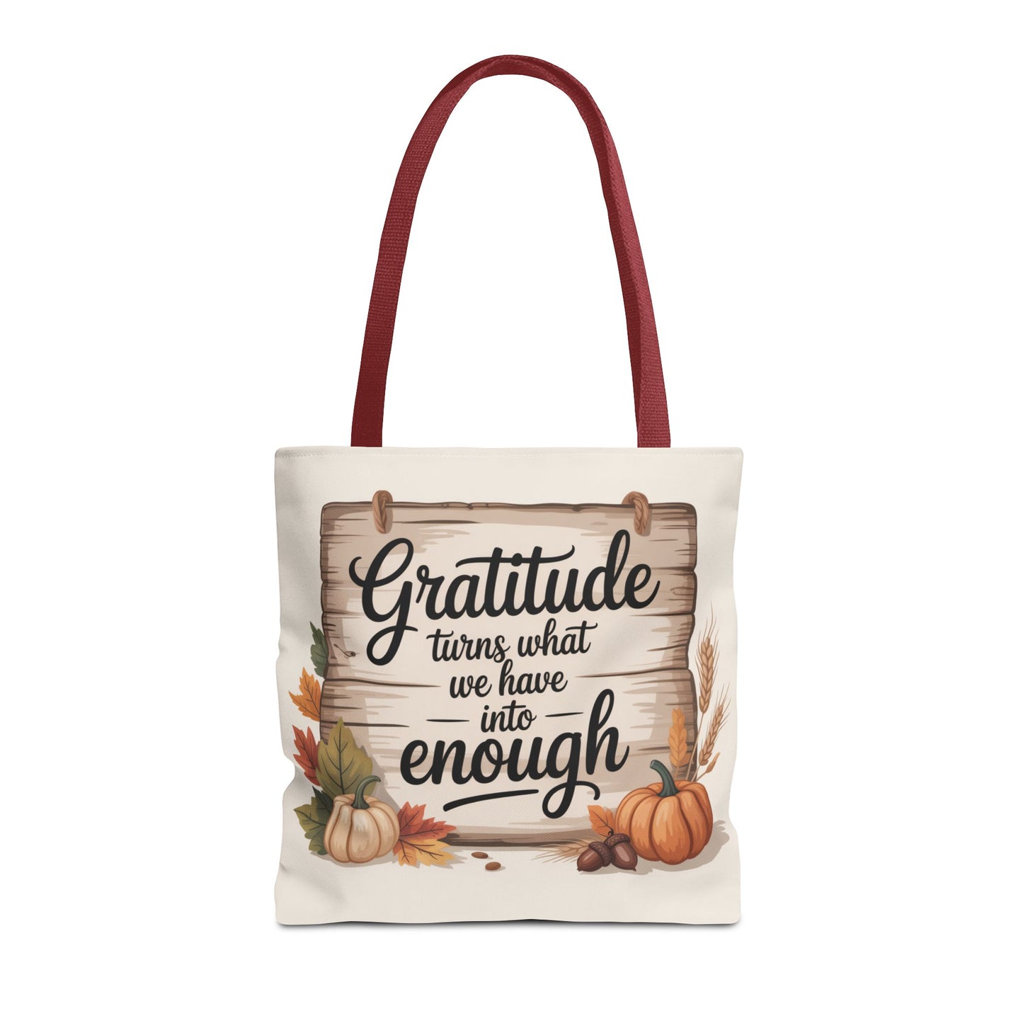Gratitude Fall Tote Bag, Perfect for Thanksgiving, Eco-Friendly Shopping, Autumn Decor, Gift for Her