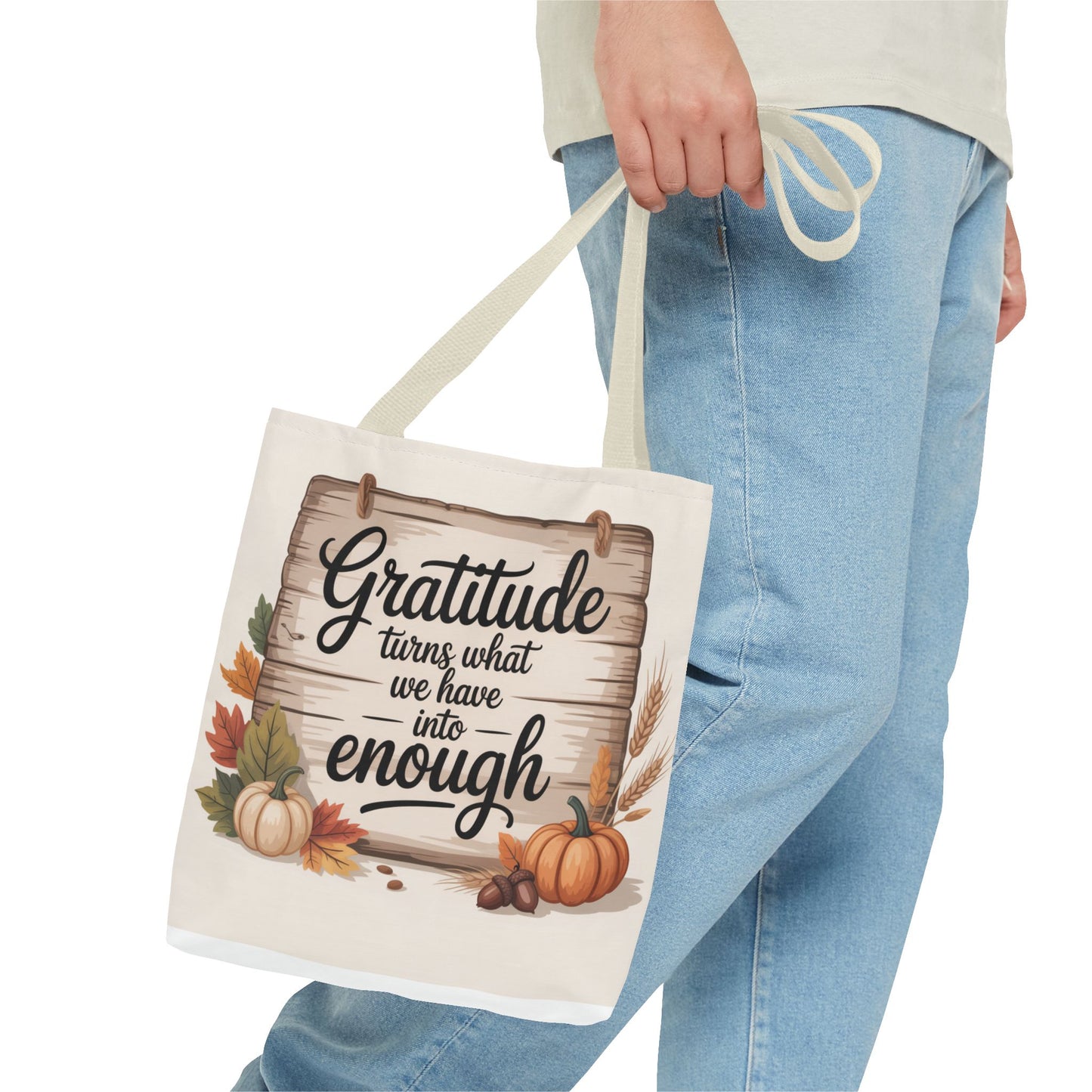 Gratitude Fall Tote Bag, Perfect for Thanksgiving, Eco-Friendly Shopping, Autumn Decor, Gift for Her