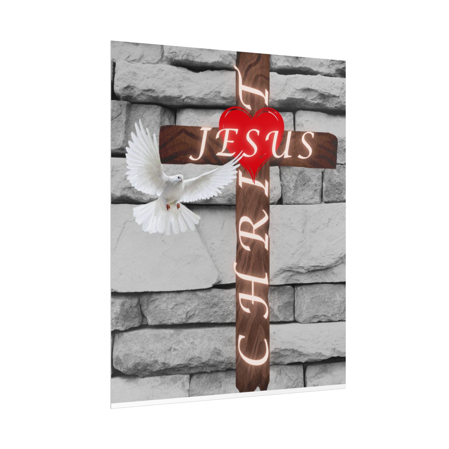 Poster Art with Cross and Holy Spirit