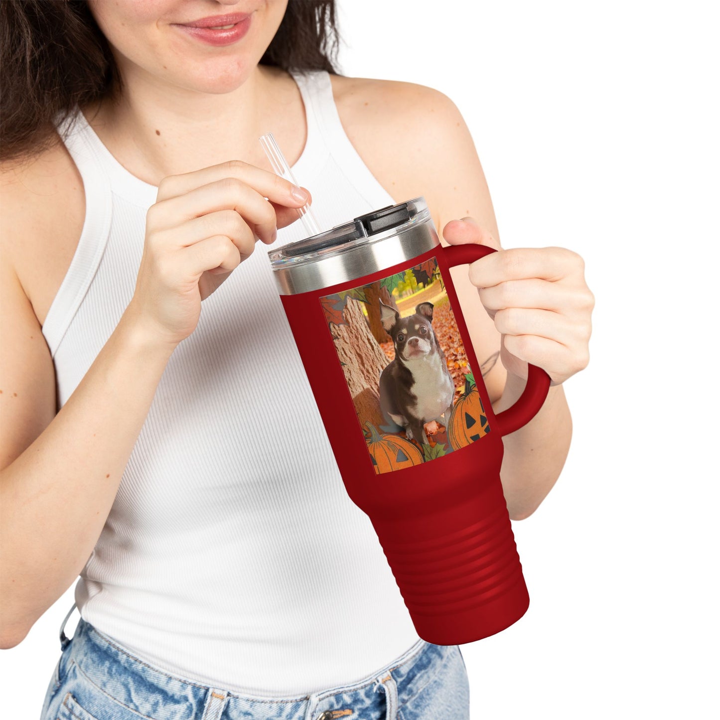 Pet Themed Insulated Travel Mug, 40oz - Fall Design