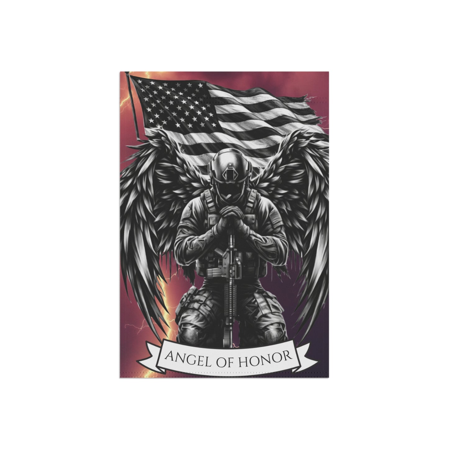 Angel of Honor Soldier Garden Flag | Military Memorial House Banner