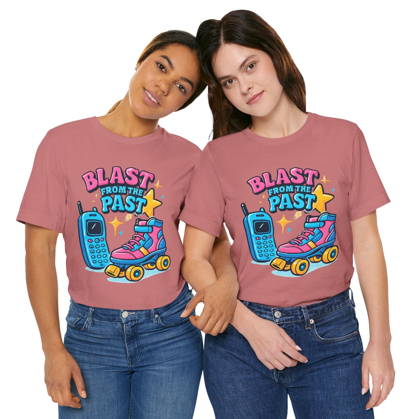 Retro Tee - Roller Skates & Cordless Phones Design