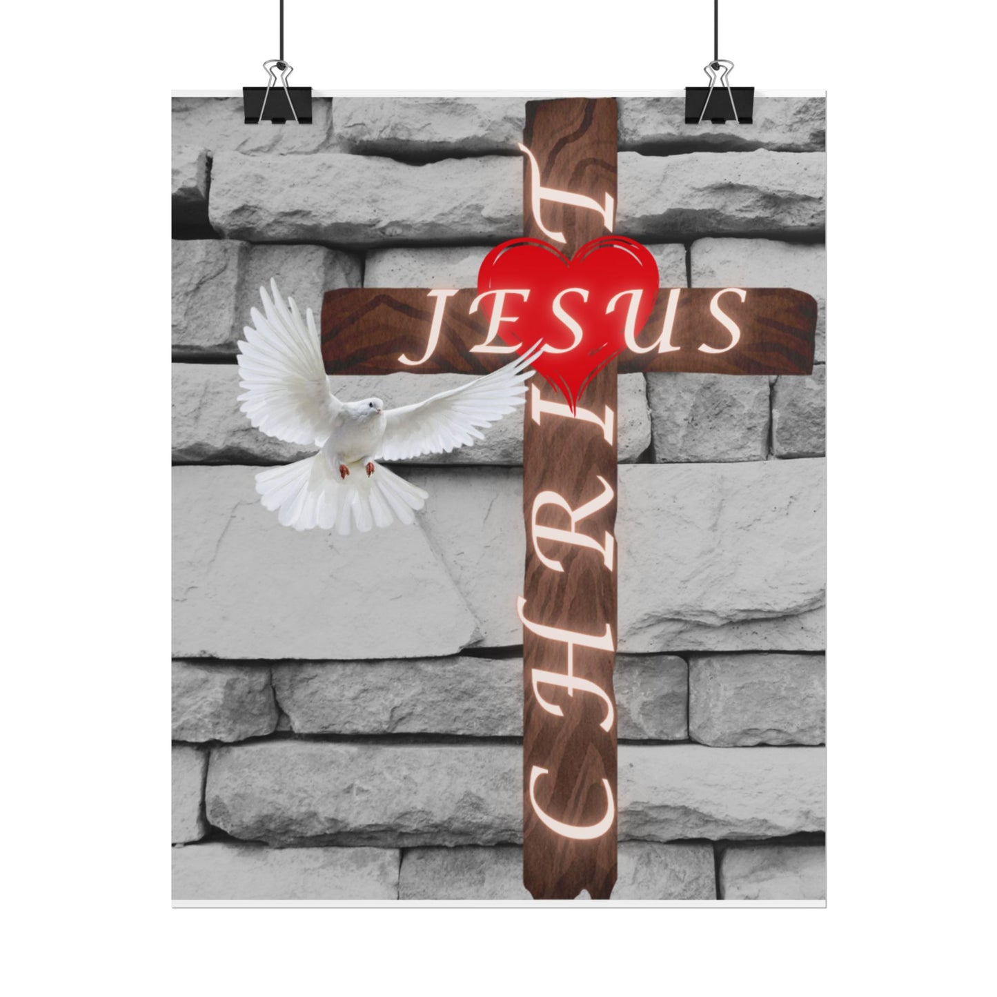 Poster Art with Cross and Holy Spirit