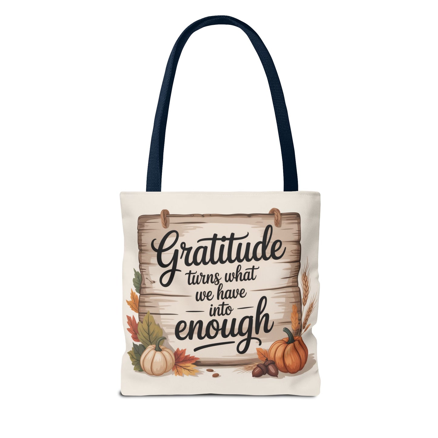 Gratitude Fall Tote Bag, Perfect for Thanksgiving, Eco-Friendly Shopping, Autumn Decor, Gift for Her