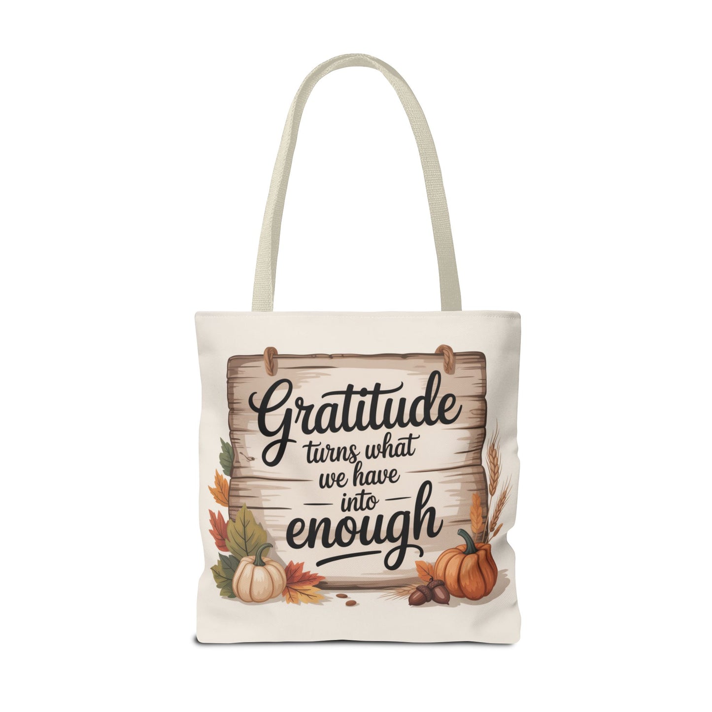 Gratitude Fall Tote Bag, Perfect for Thanksgiving, Eco-Friendly Shopping, Autumn Decor, Gift for Her