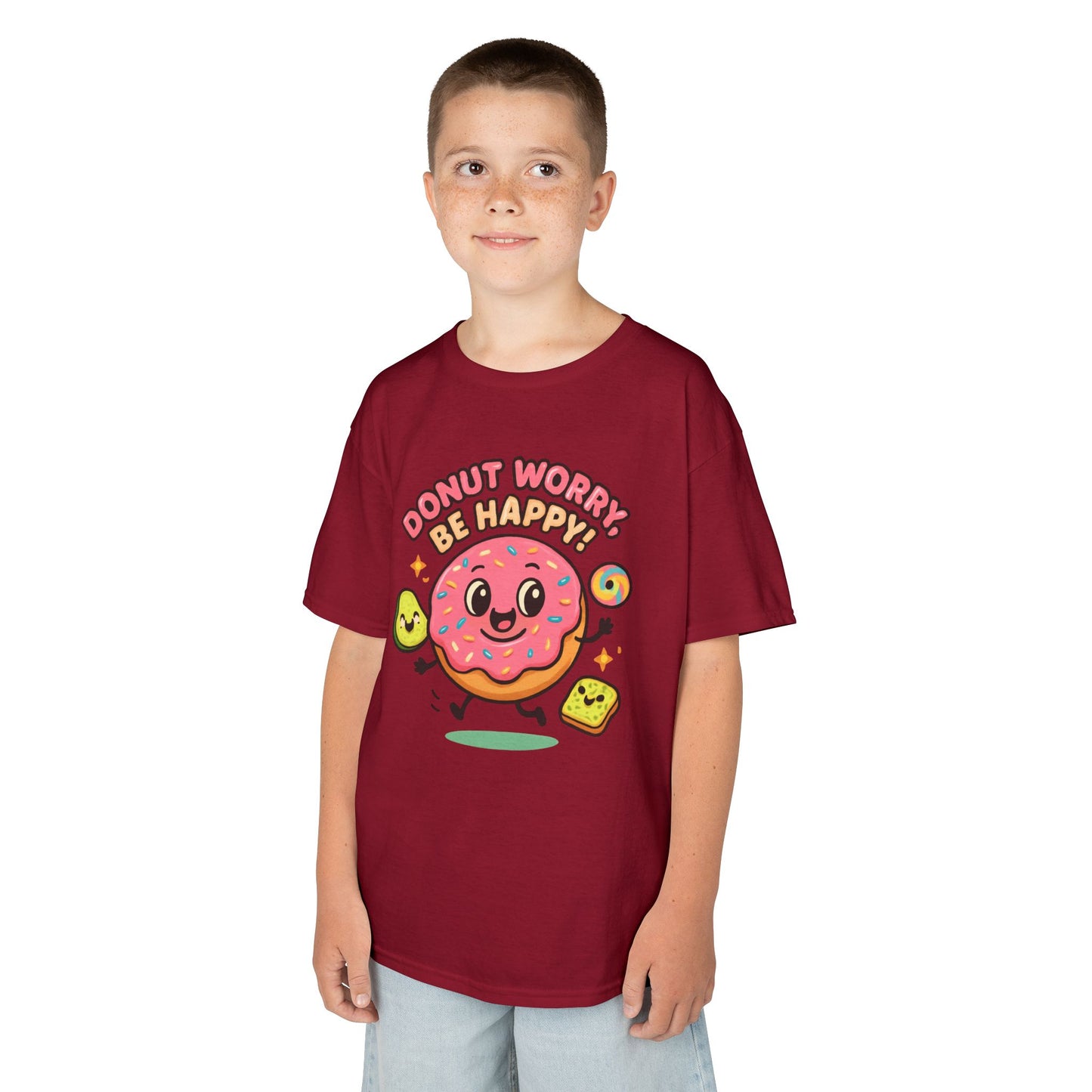 Kids' Donut Graphic Tee, Cute Kids Shirt, Fun Party Tee, Birthday Gift for Kids, Cartoon T-Shirt, Children's Apparel