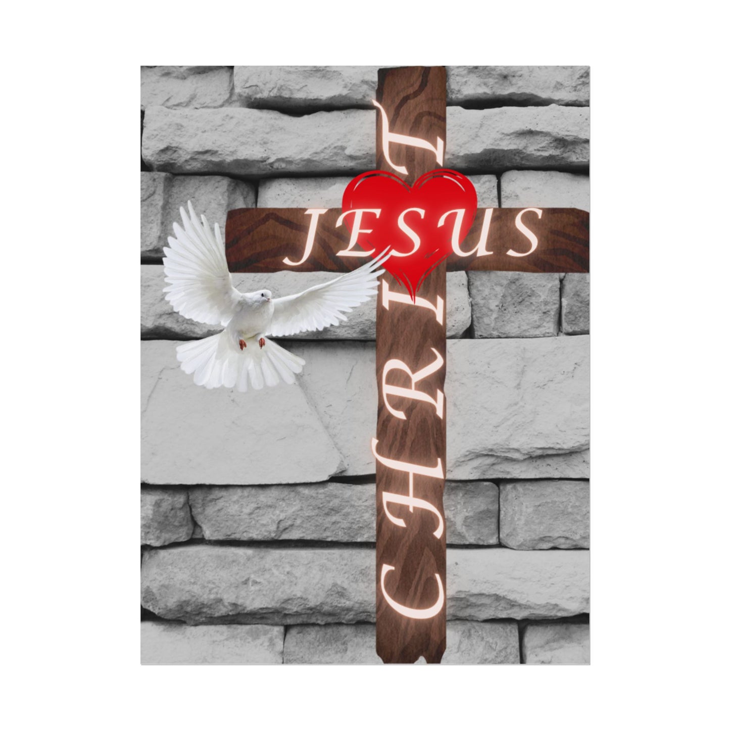 Poster Art with Cross and Holy Spirit