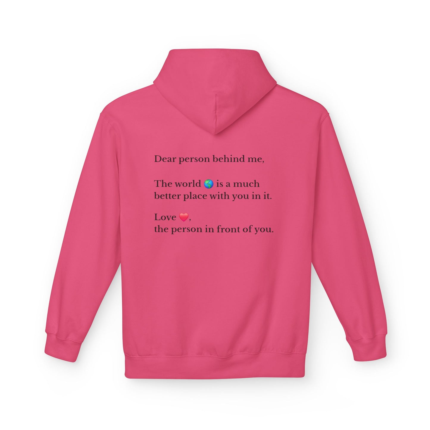 "You Are Enough" Inspirational Hoodie with Pointing Design (Back Message: Encouraging Note)