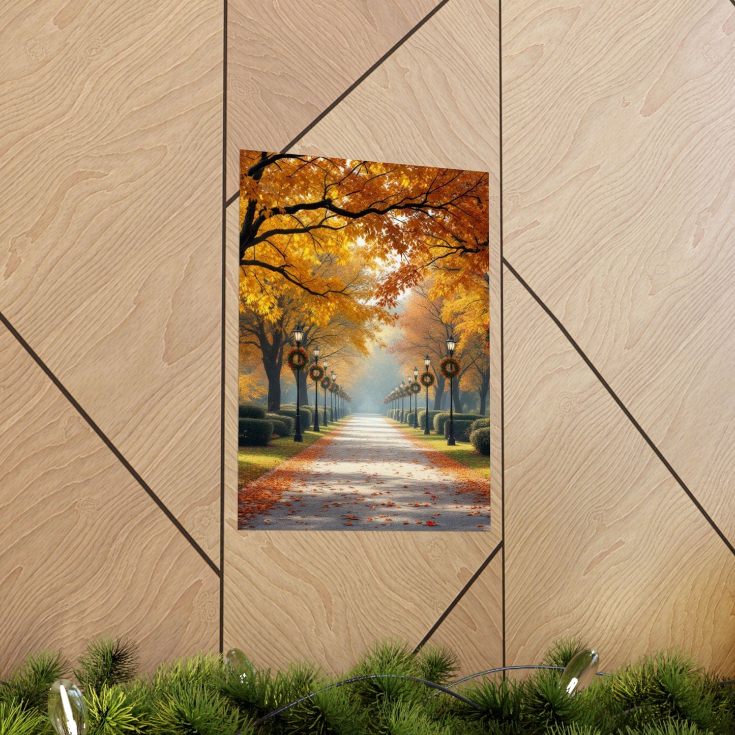 Autumn Pathway Wall Art, Matte Vertical Posters, Fall Decor, Seasonal Artwork, Cozy Home Vibes, Perfect for Thanksgiving