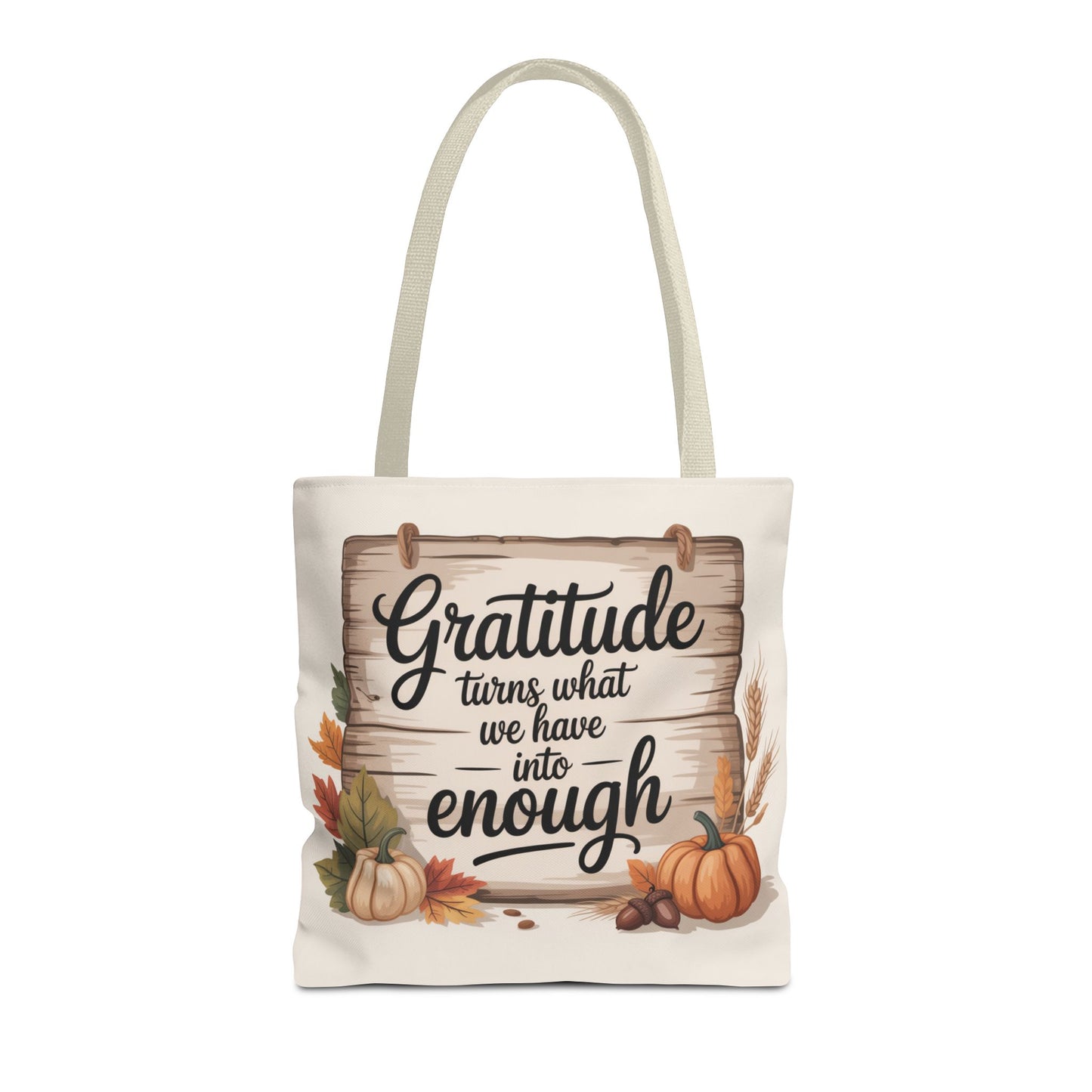 Gratitude Fall Tote Bag, Perfect for Thanksgiving, Eco-Friendly Shopping, Autumn Decor, Gift for Her
