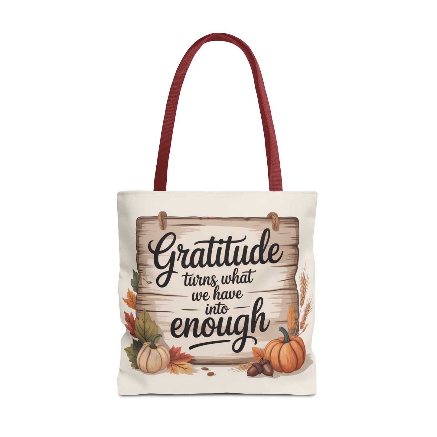 Gratitude Fall Tote Bag, Perfect for Thanksgiving, Eco-Friendly Shopping, Autumn Decor, Gift for Her